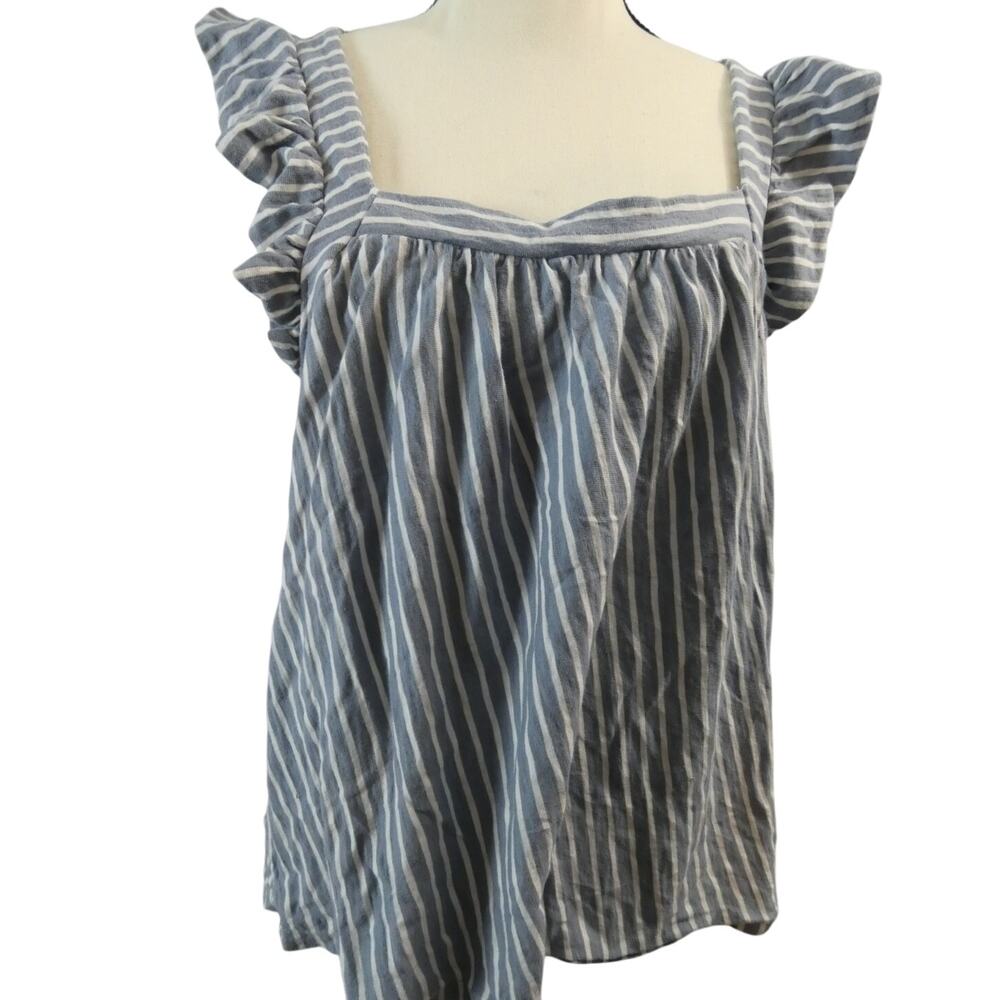 LC Lauren Conrad Women's Large Striped Top Beachy Nautical Open Back